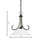 Bella 1 Light 16 inch Oil Rubbed Bronze Pendant Ceiling Light