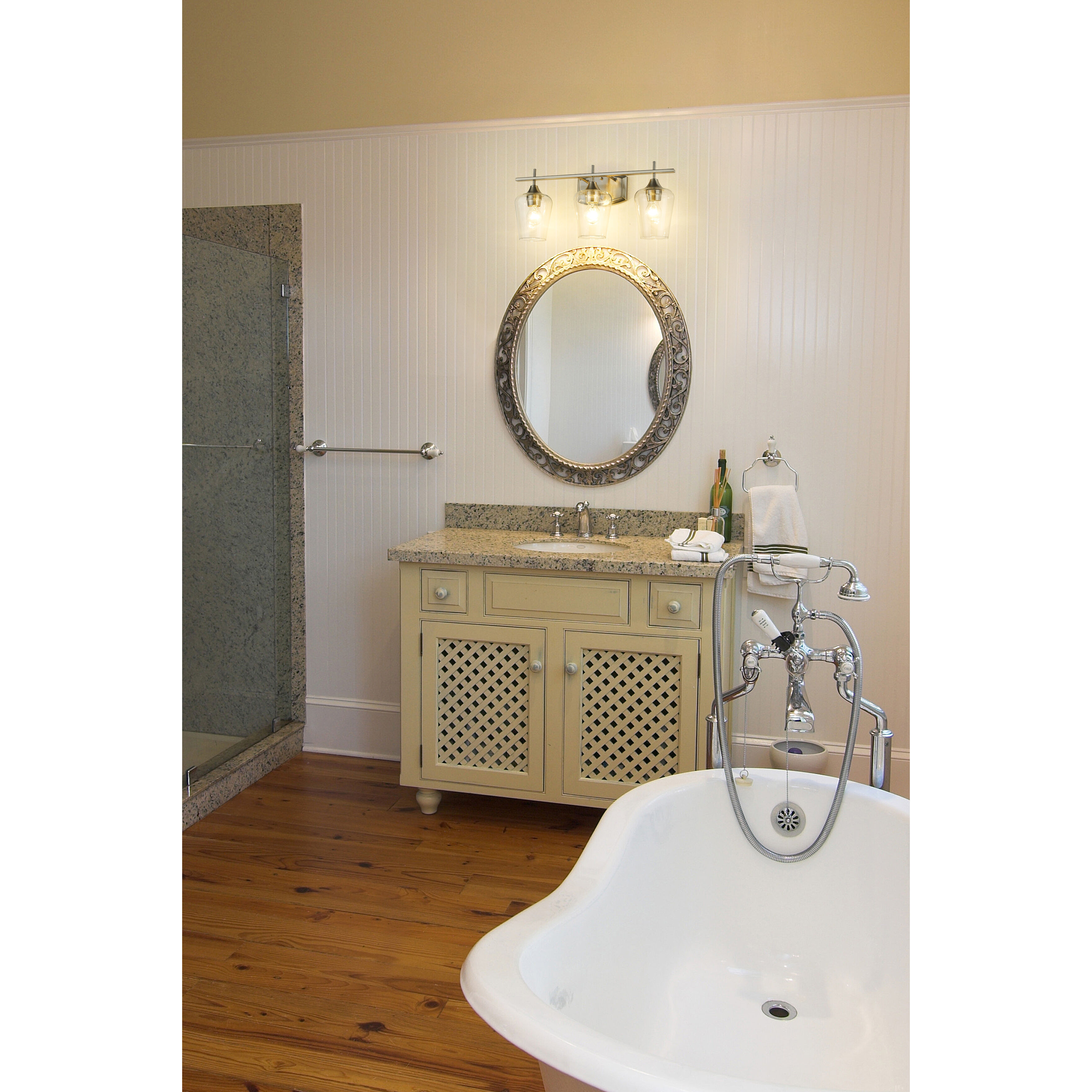 Joliet 3 Light 21.5 inch Brushed Nickel Vanity Wall Light