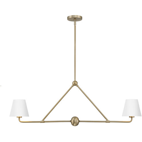 Xavier 2 Light 42 inch Vibrant Gold and White Chandelier Ceiling Light