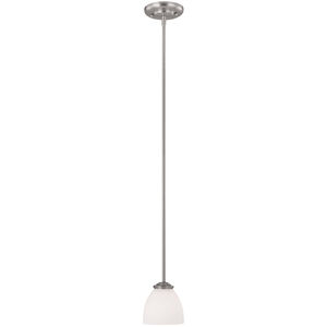 Bowery + Grove Brookesmith 1 Light Mini Pendant in Matte Nickel with Soft White Glass 3941MN-202