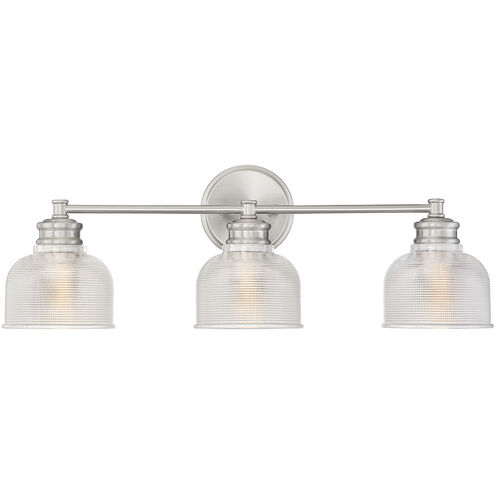 Transitional 3 Light 24.25 inch Brushed Nickel Bathroom Vanity Light Wall Light