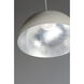 Hemisphere LED 14 inch Gloss White and Aluminum Single Pendant Ceiling Light