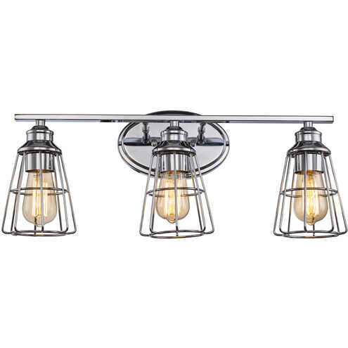 Solution 3 Light 24.5 inch Polished Chrome Vanity Bar Wall Light