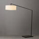 Stretch 87 inch 9 watt Black Arc Floor Lamp Portable Light in White Linen