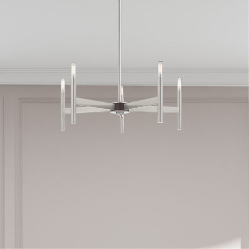 Copenhagen 5 Light 25 inch Brushed Nickel Chandelier Ceiling Light