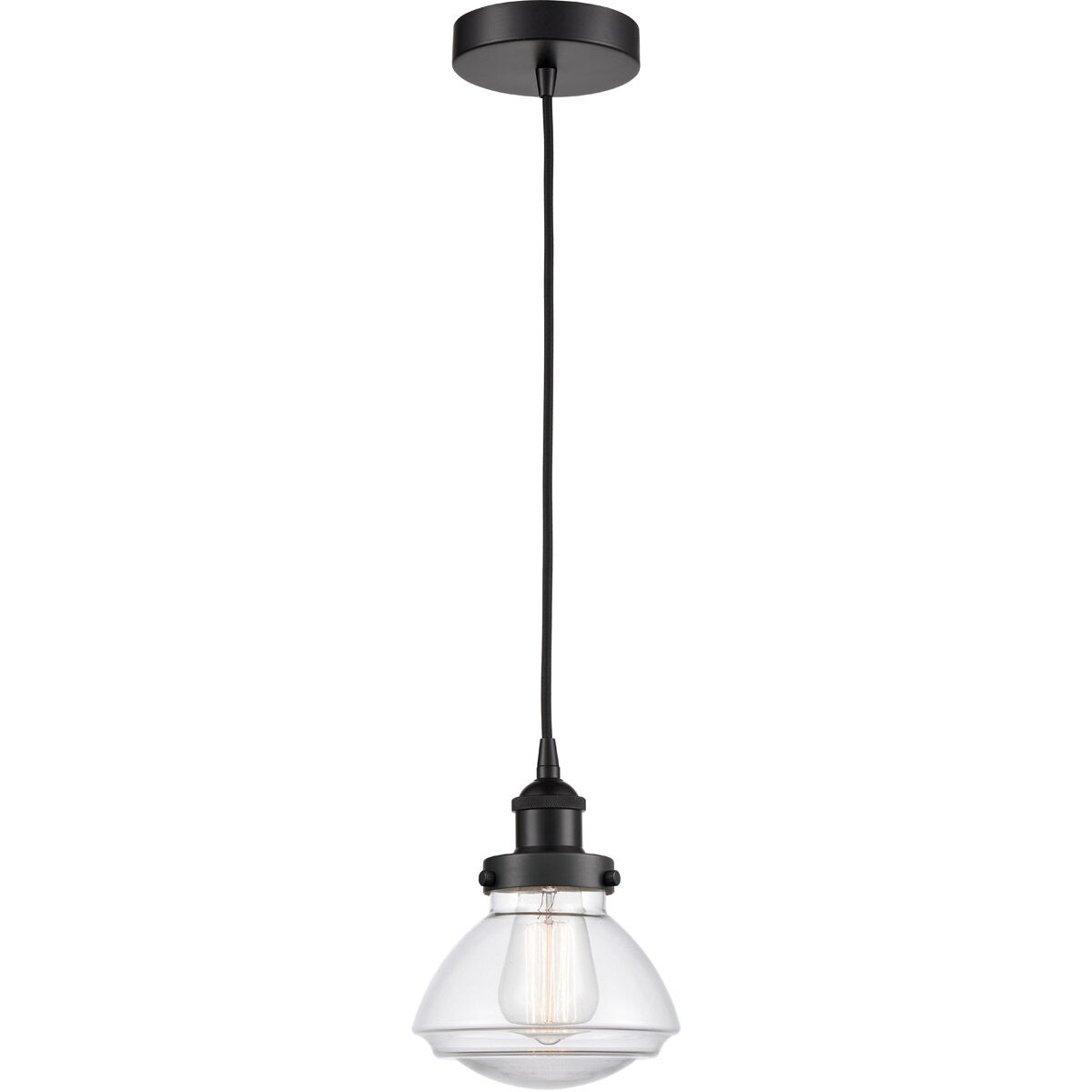 Edison Olean LED 7 inch Matte Black Mini Pendant Ceiling Light