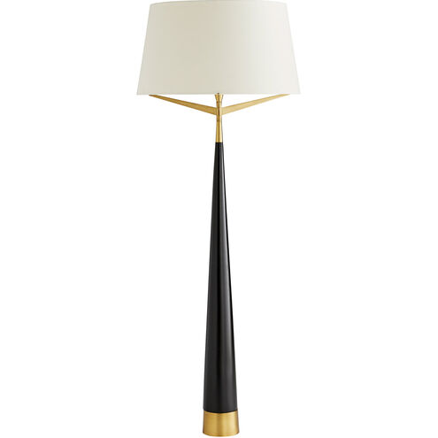 Elden 68.5 inch 150 watt Black and Antique Brass Floor Lamp Portable Light