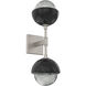 Cabochon LED 7.7 inch Metallic Beige Silver with Black Marble Sconce Wall Light in 3000K LED, Smoke