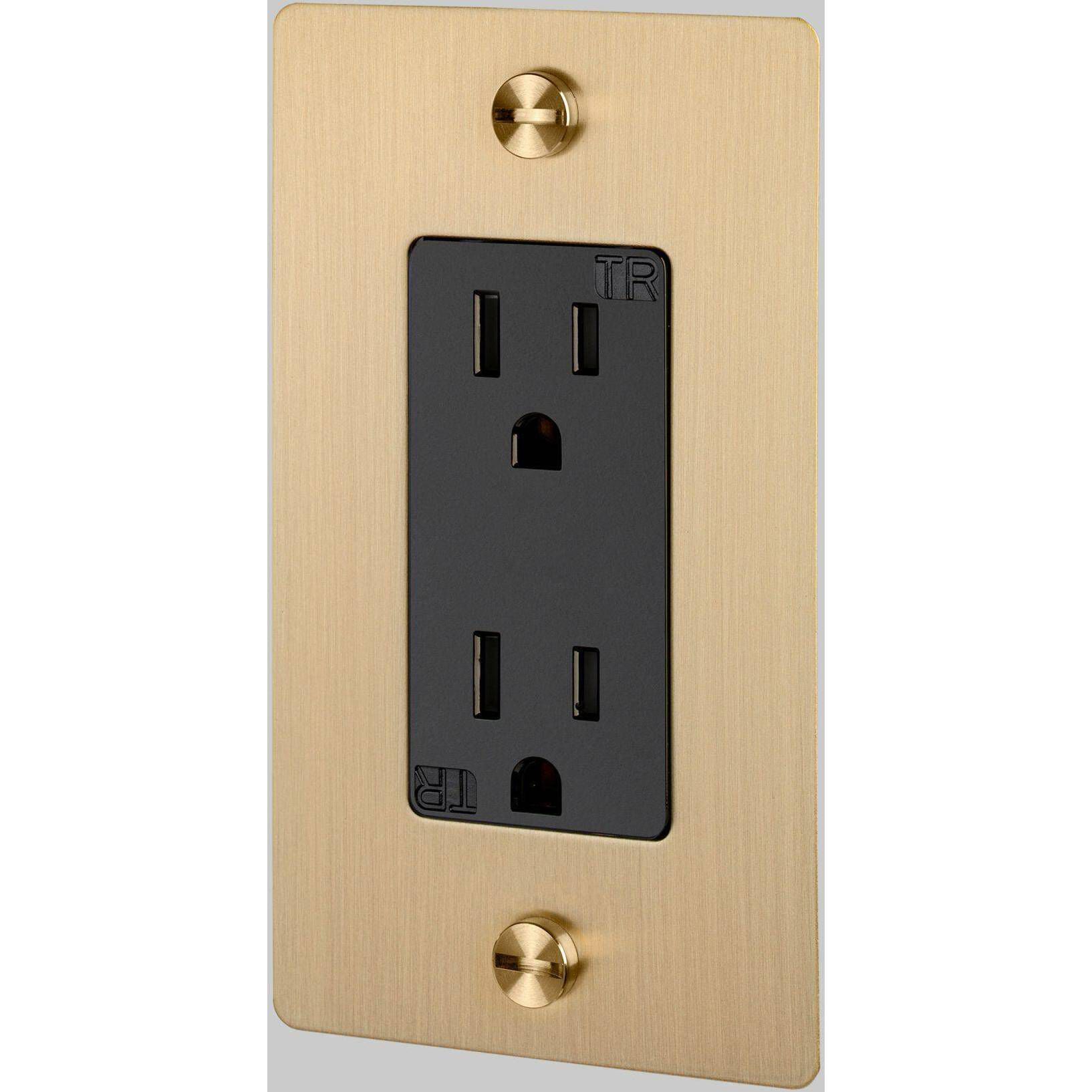 1G Duplex 125 Brass Outlet