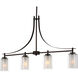 Elmwood Park 4 Light 40 inch Bronze Linear Chandelier Ceiling Light