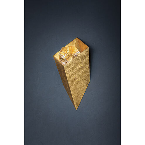 Conch LED 10 inch Vintage Gold Leaf Wall Sconce Wall Light