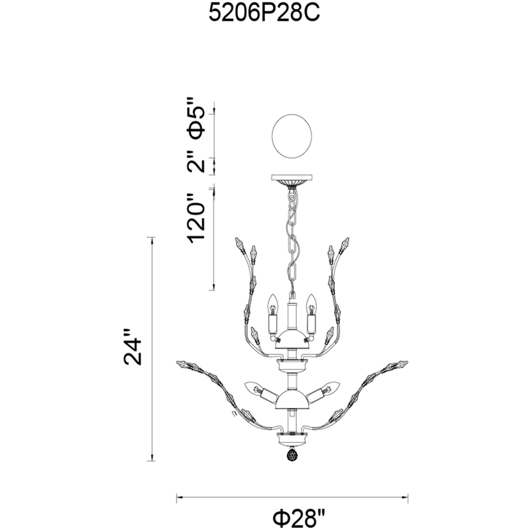 Ivy 9 Light 28 inch Chrome Chandelier Ceiling Light