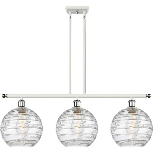 Ballston Deco Swirl LED 36.5 inch White and Polished Chrome Island Light Ceiling Light