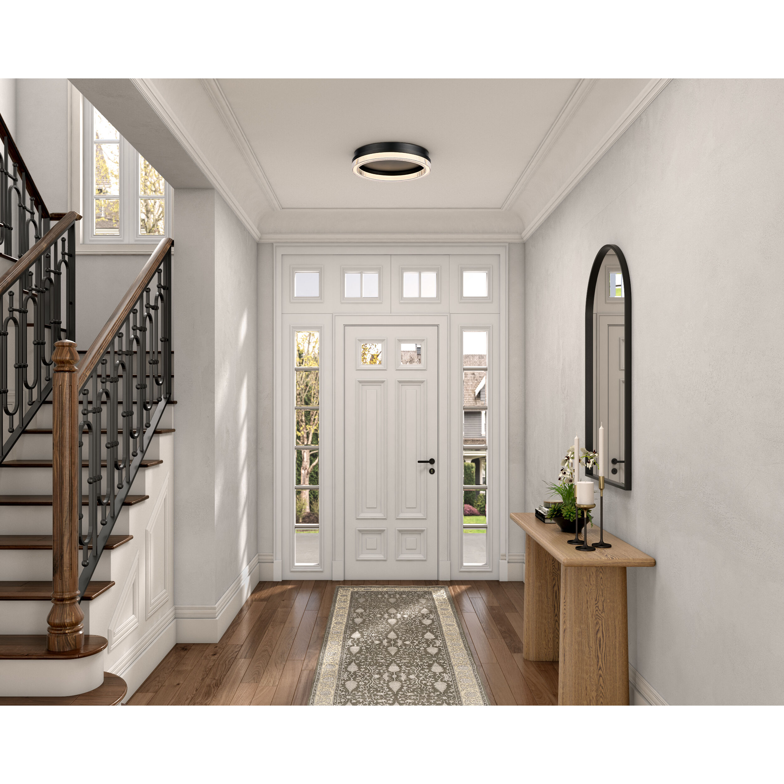 Ari LED 15.8 inch Black Flush Mount Ceiling Light