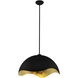 Eclos 1 Light 23.88 inch Sand Coal With Gold Leaf Inside Pendant Ceiling Light