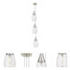 Malone 3 Light 8 inch Brushed Satin Nickel Multi Pendant Ceiling Light in Striped Clear Glass