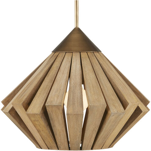 Plunge 1 Light 18 inch Brass and Toffee Pendant Ceiling Light