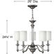 Sussex 5 Light 26 inch Brushed Nickel Indoor Chandelier Ceiling Light