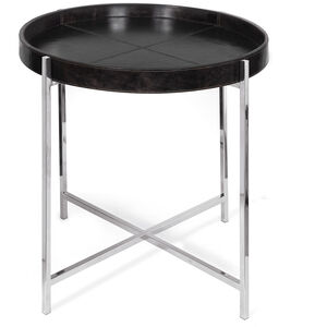 Derby 25 X 25 inch Black Side Table, Tray Table