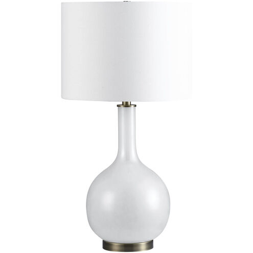 Siana 29.25 inch 100.00 watt White and Antique Brass Table Lamp Portable Light
