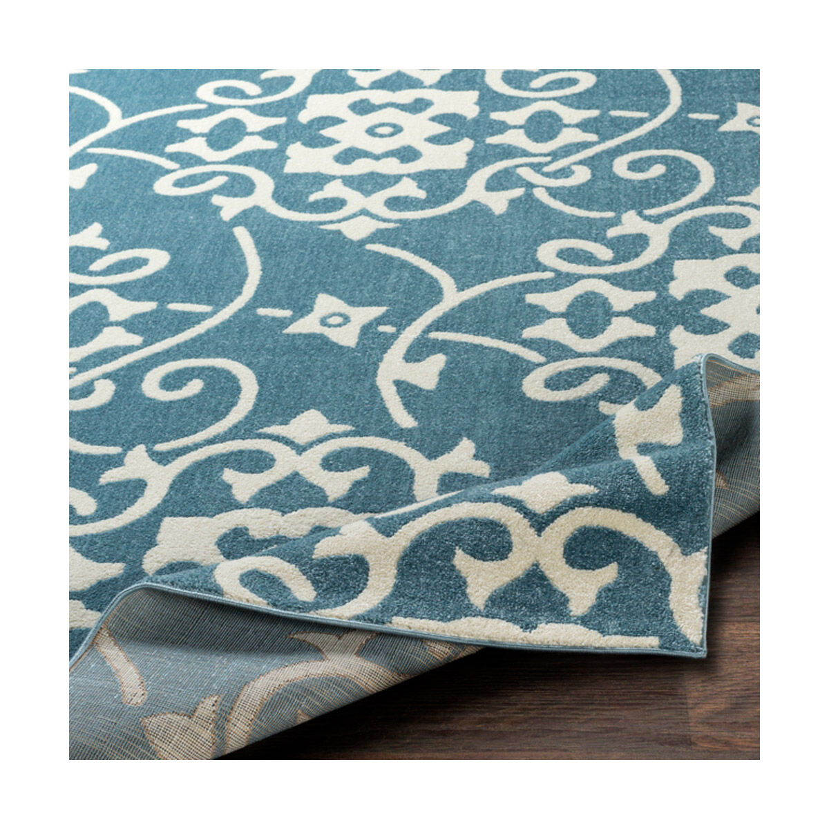 Horizon 94.49 X 94.49 inch Denim/Cream Machine Woven Rug, Round