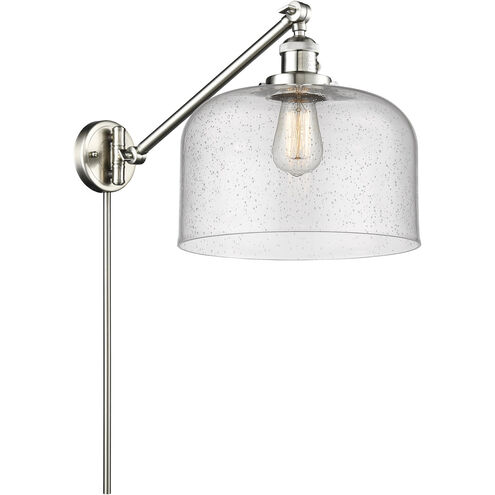 X-Large Bell 12 inch 60.00 watt Satin Nickel Swing Arm Wall Light, Franklin Restoration