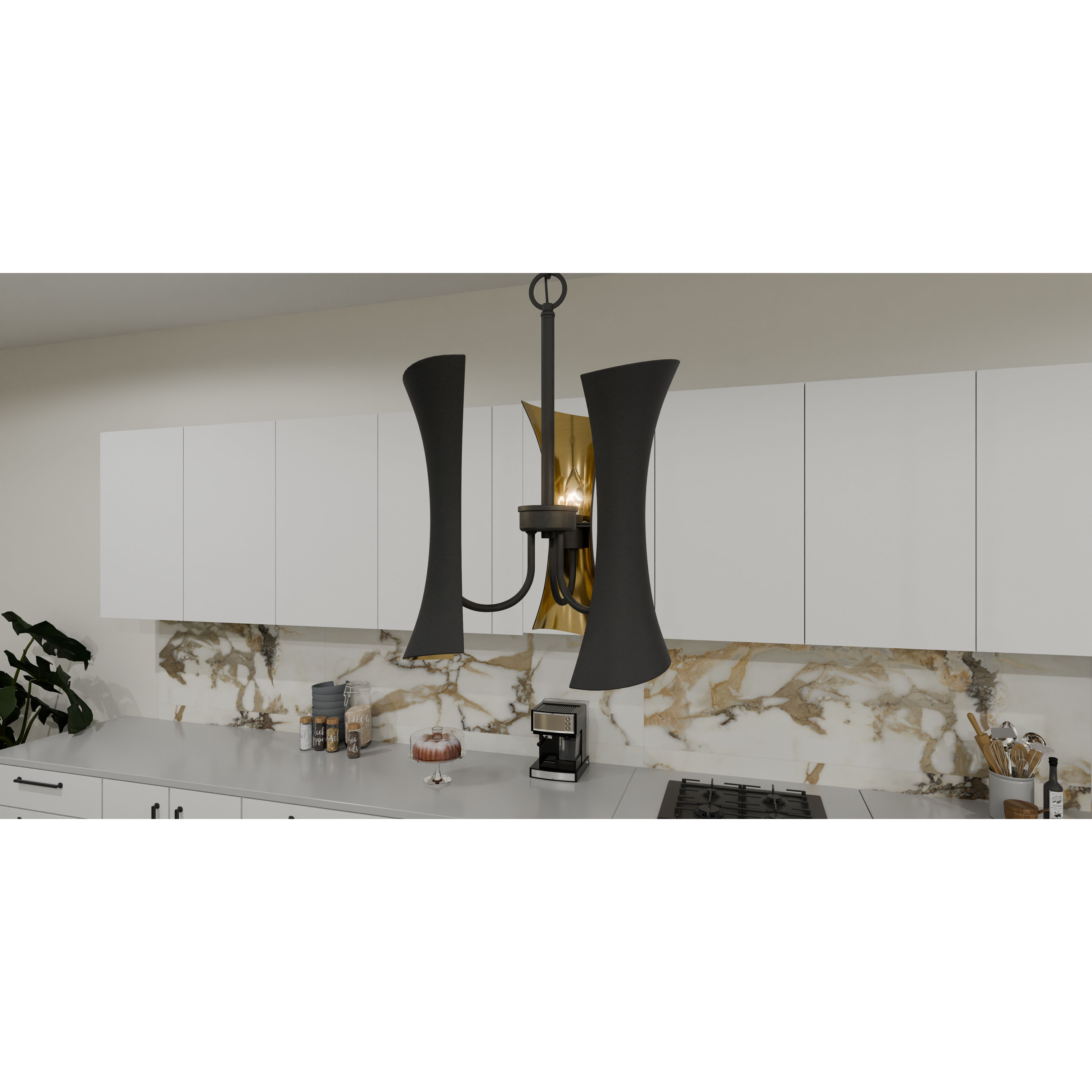 Myla 3 Light 14.25 inch Matte Black Pendant Ceiling Light