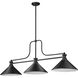 Melange 3 Light 52 inch Matte Black Billiard Ceiling Light in Matte Black Steel