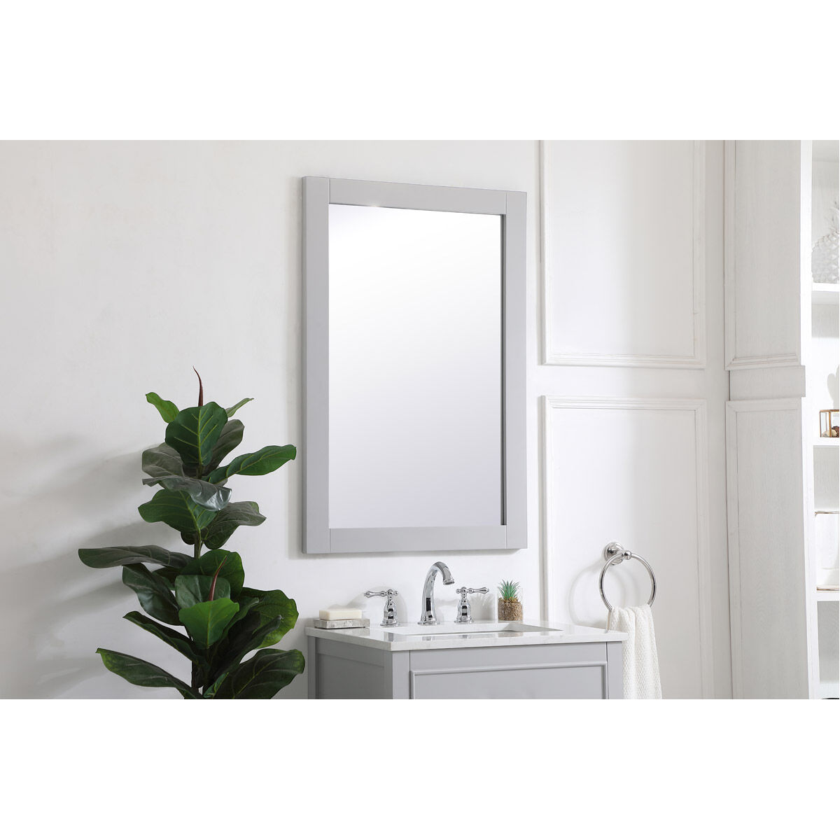 Aqua 36 X 24 inch Grey Wall Mirror