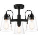 Beckonridge 3 Light 17 inch Coal Semi-Flush Ceiling Light