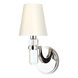 Dayton 1 Light 5 inch Polished Nickel Wall Sconce Wall Light in White Faux Silk
