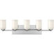Nola 5 Light 31.75 inch Chrome Bath Vanity Light Wall Light in Glossy Opal Glass Shade