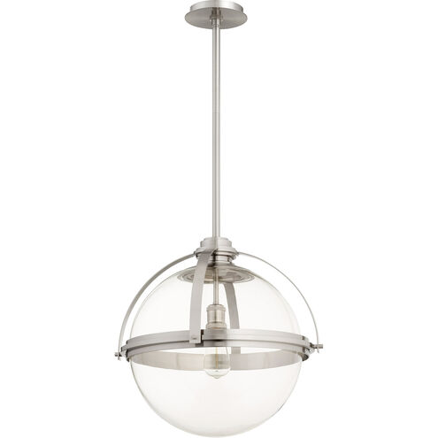 Meridian 1 Light 20 inch Satin Nickel Pendant Ceiling Light