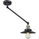 Railroad 21 inch 60.00 watt Black Antique Brass Swing Arm Wall Light, Franklin Restoration