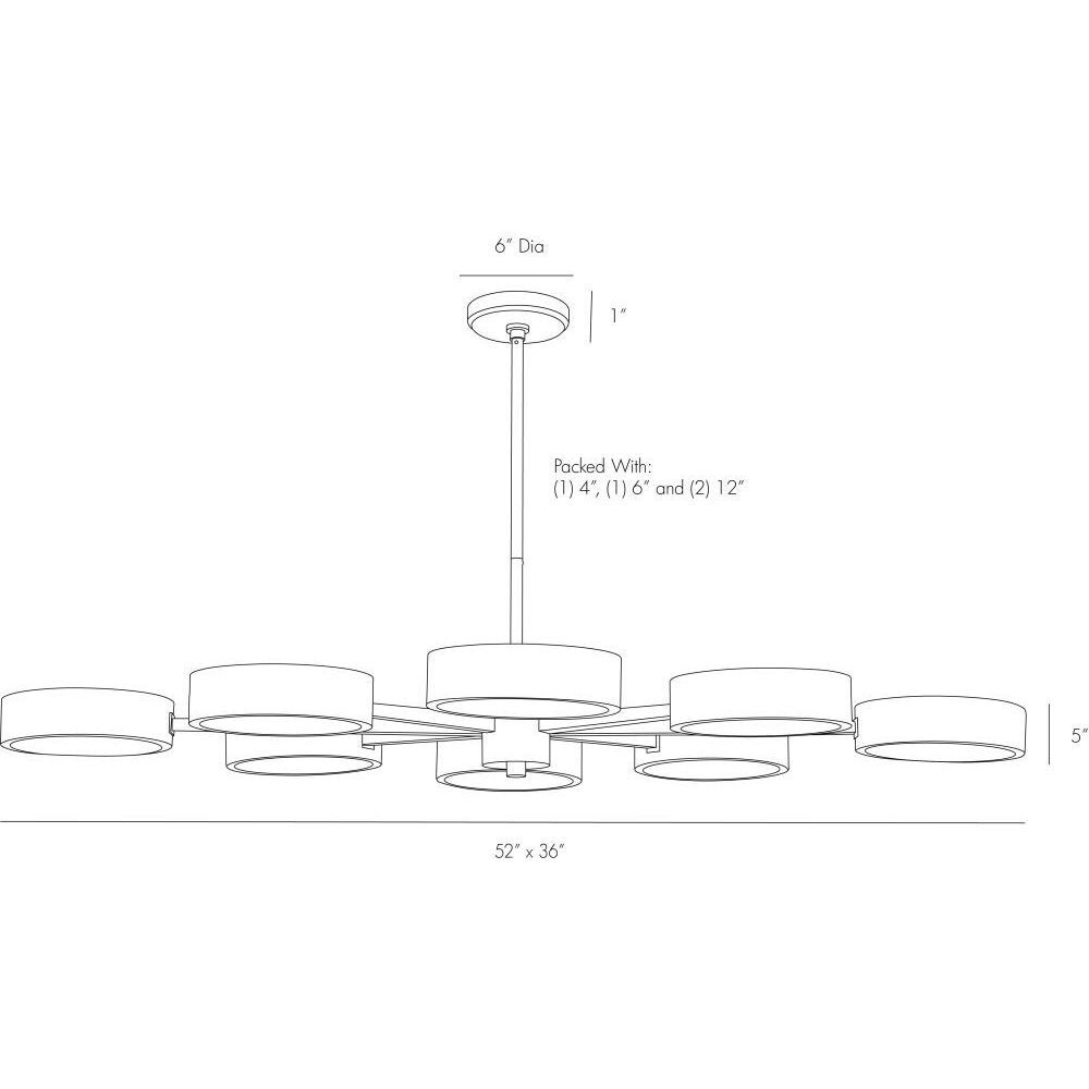 Linus 8 Light 52 inch Heirloom Brass Chandelier Ceiling Light
