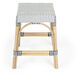 Robias Rectangular Rattan 24.5" Counter Stool in White and Navy Stripe