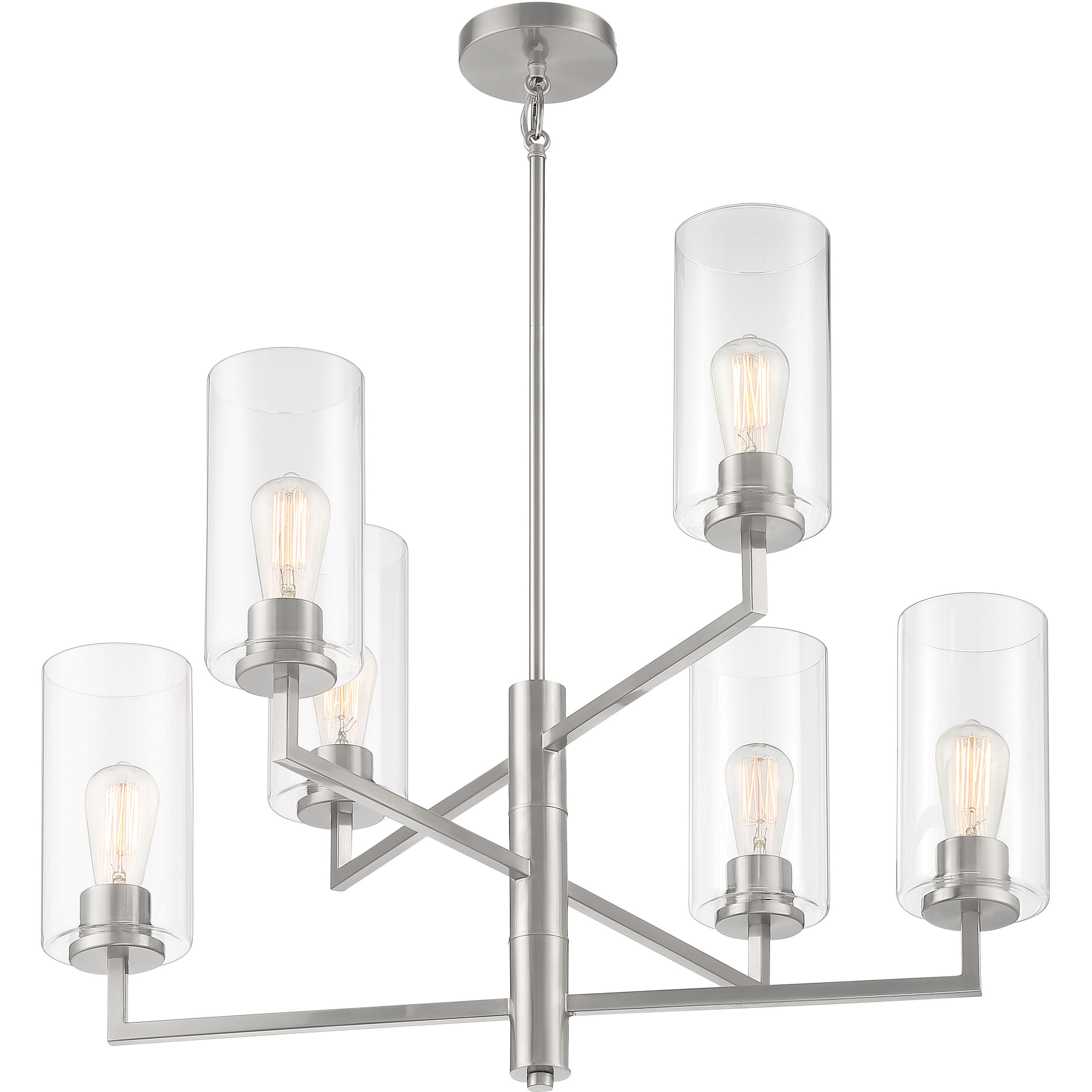 Acacia 8 Light 34.25 inch Brushed Nickel Chandelier Ceiling Light