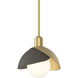 Brooklyn 1 Light 9.4 inch Modern Brass and Dark Smoke Mini Pendant Ceiling Light in Modern Brass/Dark Smoke
