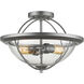 Persis 2 Light 15 inch Old Silver Semi Flush Mount Ceiling Light