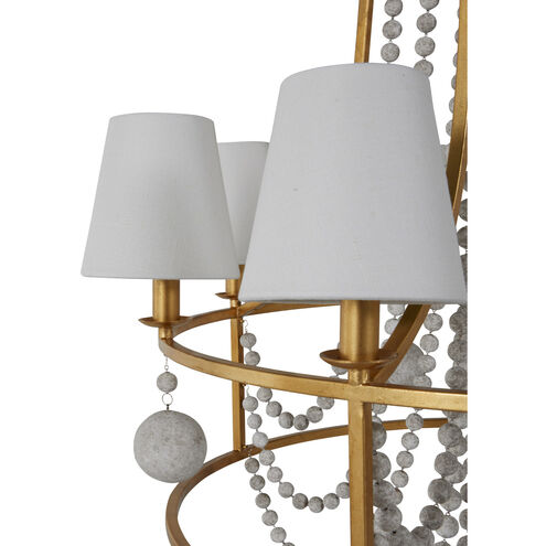 Neville 8 Light 34.75 inch Vintage Gold / Distressed Ivory Chandelier Ceiling Light