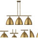 Ballston Dome 3 Light 39 inch Brushed Brass Island Light Ceiling Light
