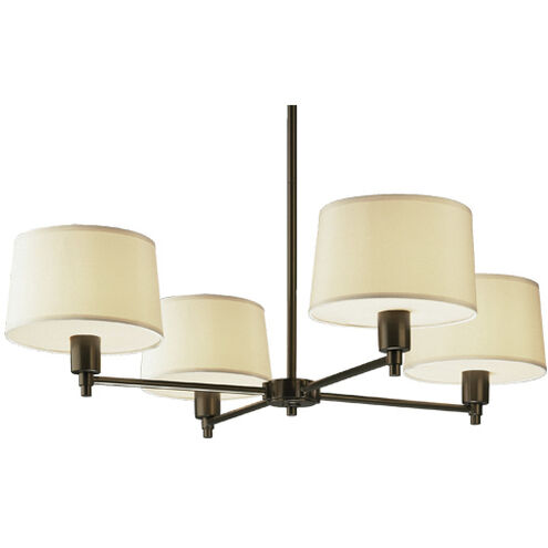Real Simple 4 Light 15 inch Deep Bronze Chandelier Ceiling Light in Snowflake