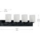 Merry 4 Light 30 inch Matte Black Bath Vanity Light Wall Light