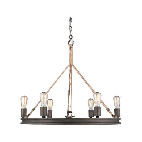 Chatham 6 Light 27 inch Gunmetal Bronze Chandelier Ceiling Light