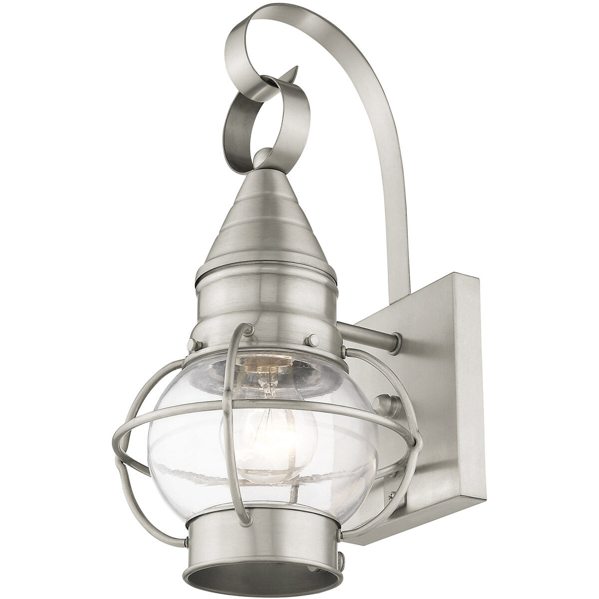 Newburyport 1 Light 14 inch Brushed Nickel Outdoor Wall Lantern