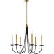 Cohen 6 Light 36 inch Black and Brass Chandelier Ceiling Light