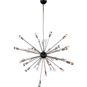 Nebula 24 Light 42 inch Bronze and Polished Nickel Chandelier Ceiling Light, Urban Classic, Royal Cut Clear Crystal