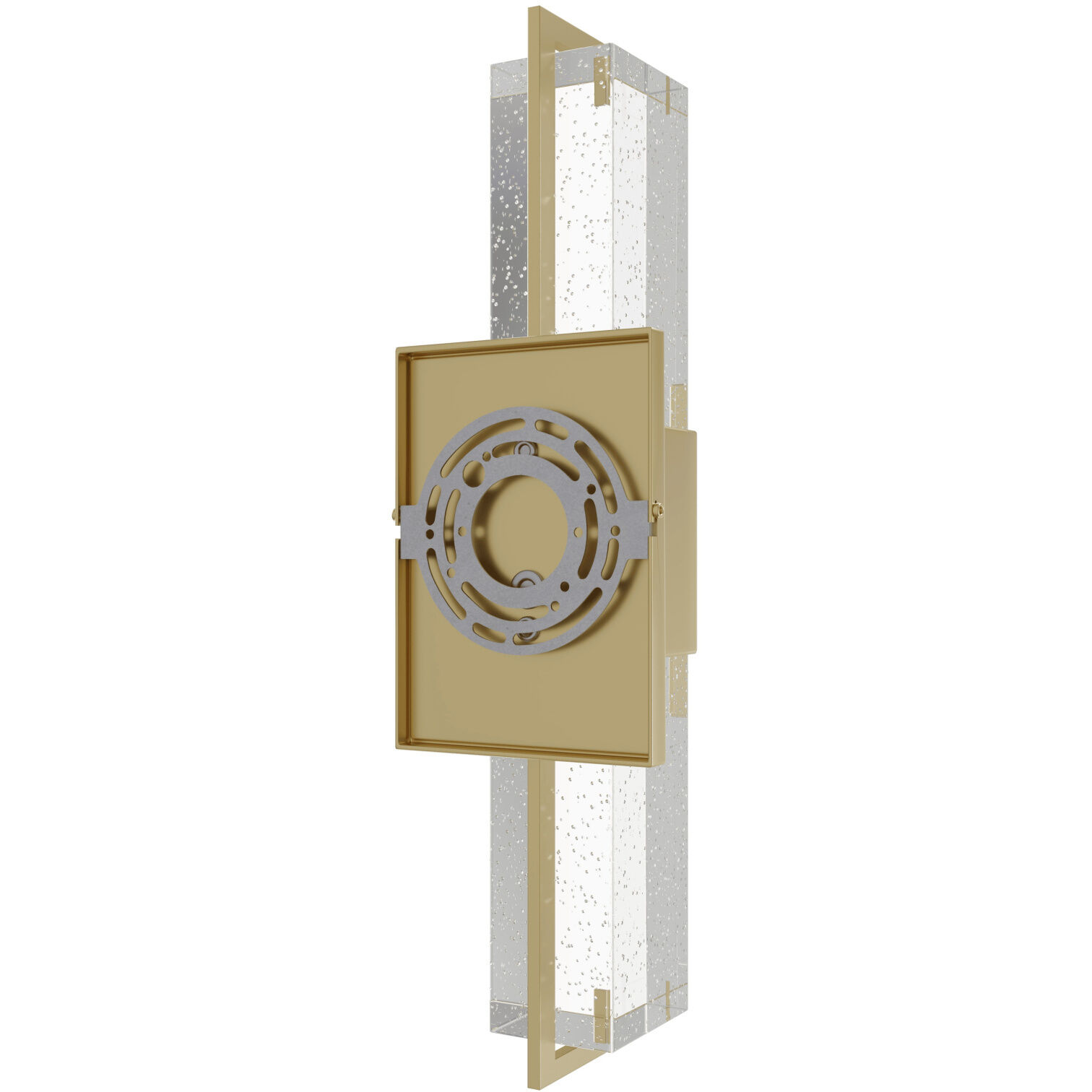 Original Glacier Avenue Wall Sconce Wall Light in Brushed Brass, Bubbled
