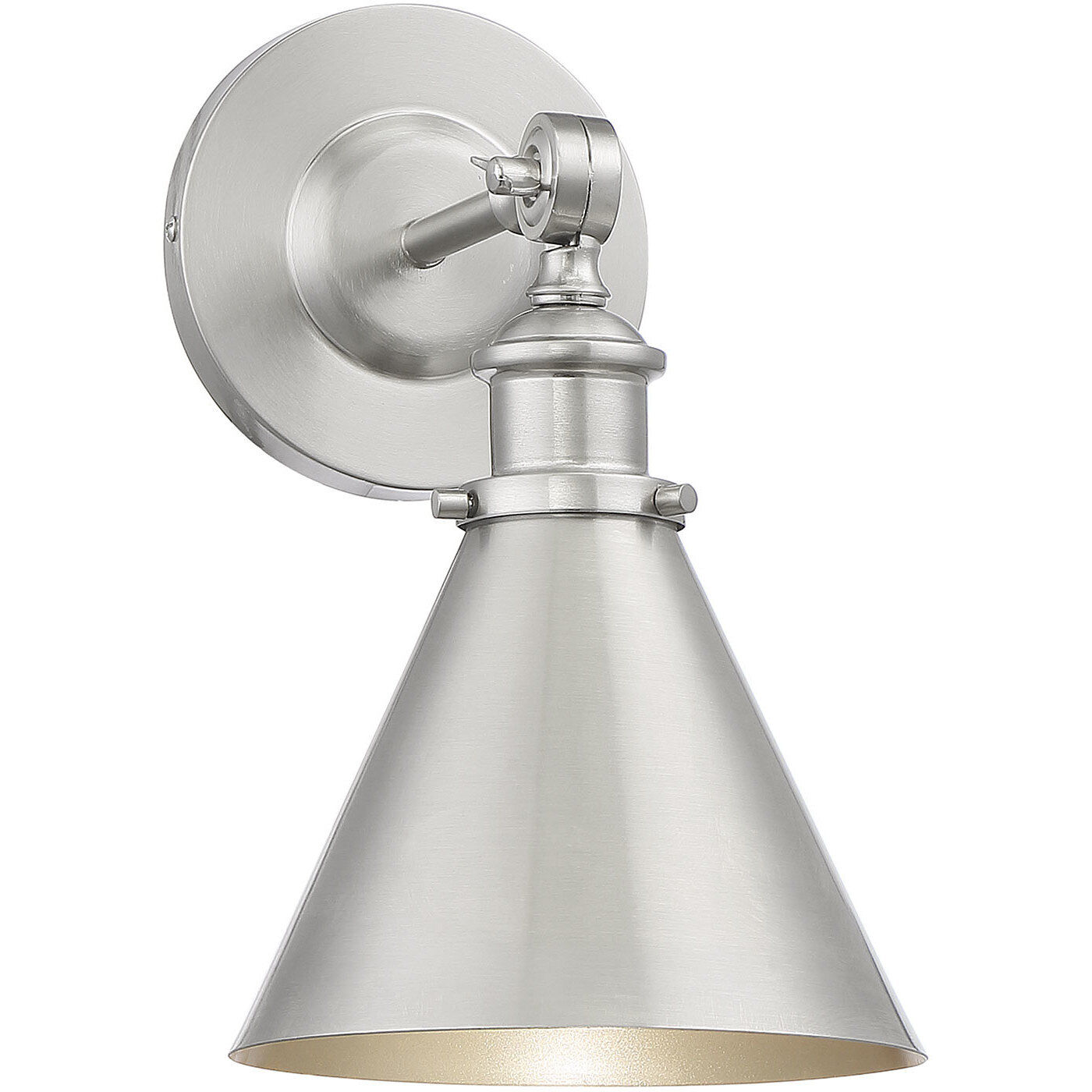 Glenn 9 inch 60.00 watt Satin Nickel Adjustable Wall Sconce Wall Light, Essentials