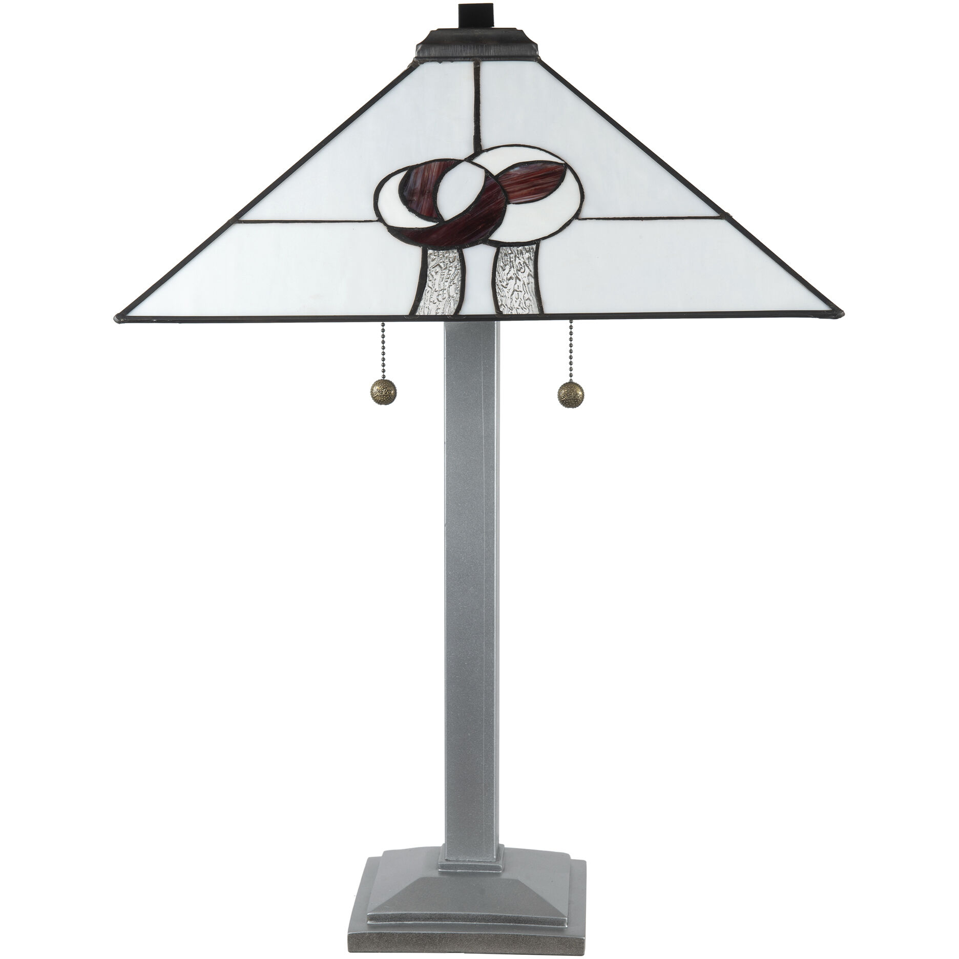 Mack 26.5 inch 75.00 watt Brushed Nickel Tiffany Table Lamp Portable Light